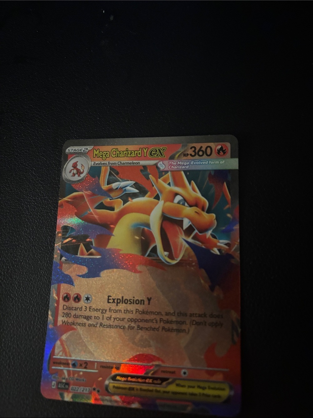 Pokemon Mega Charizard Y EX Holographic Orange & Red Card